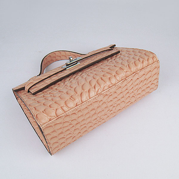 AAA Hermes Kelly 22 CM Stone Veins Leather Handbag Light Orange H008 On Sale
